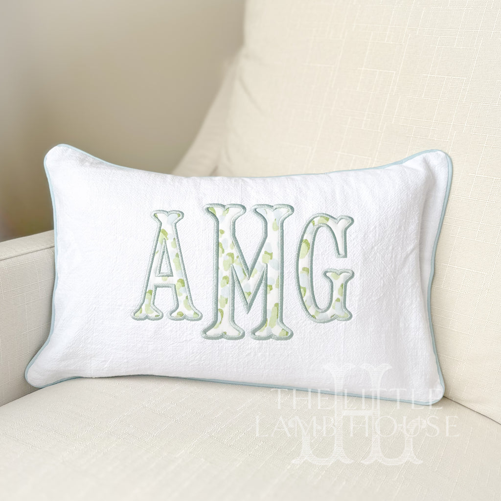 Blue & Green Coastal Dot Lumbar Pillow