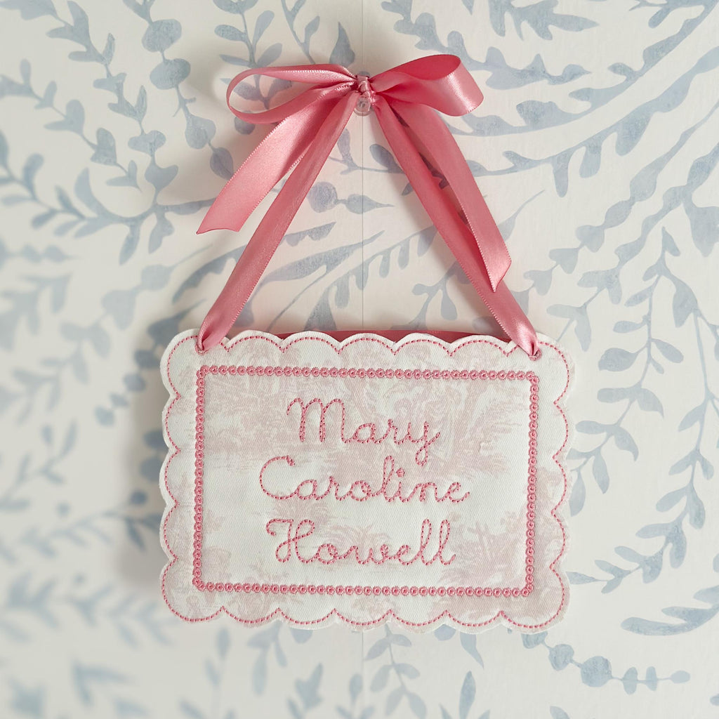 Baby Name Sign – Pink Toile
