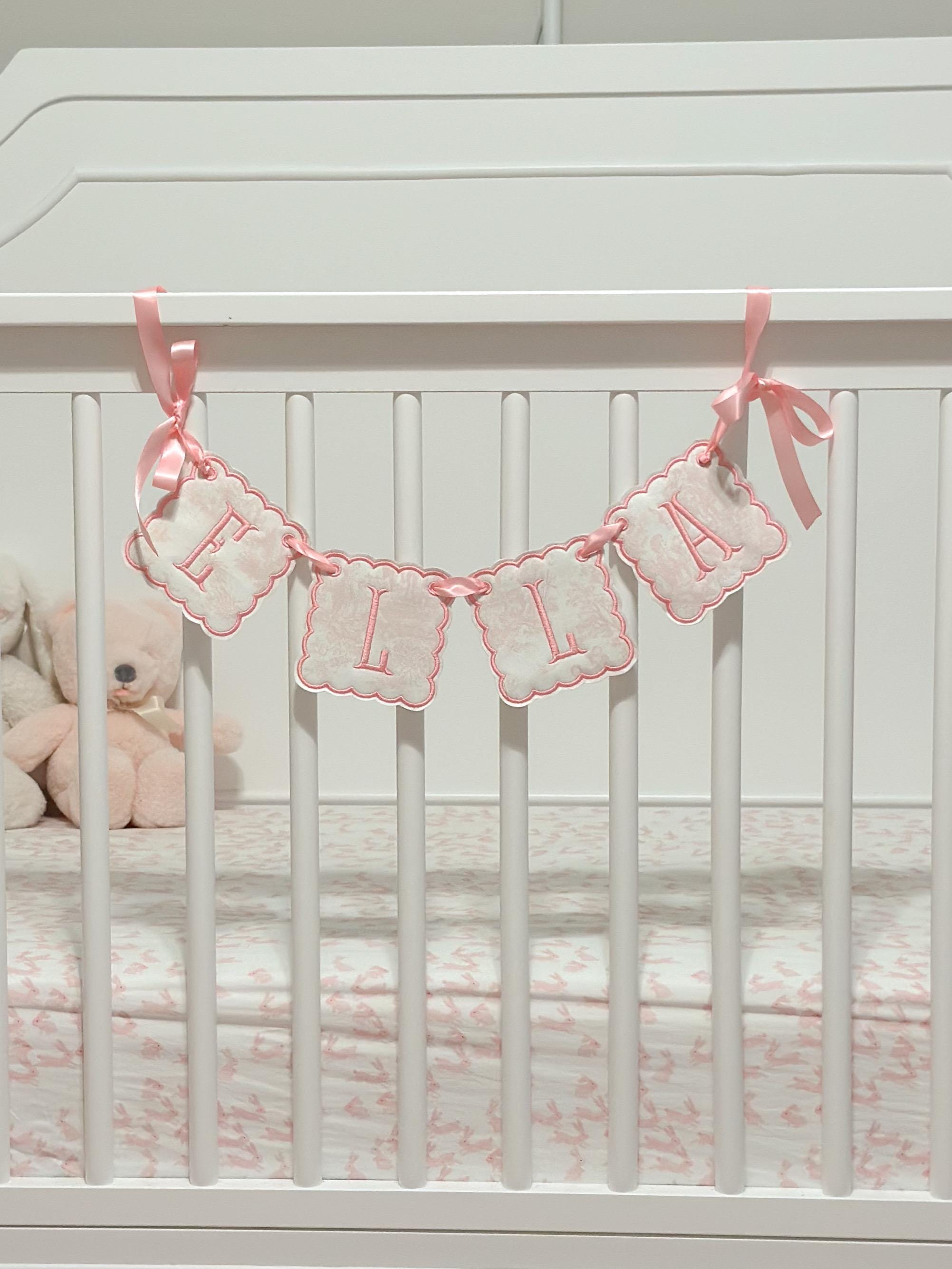 Pink Toile Name Banner