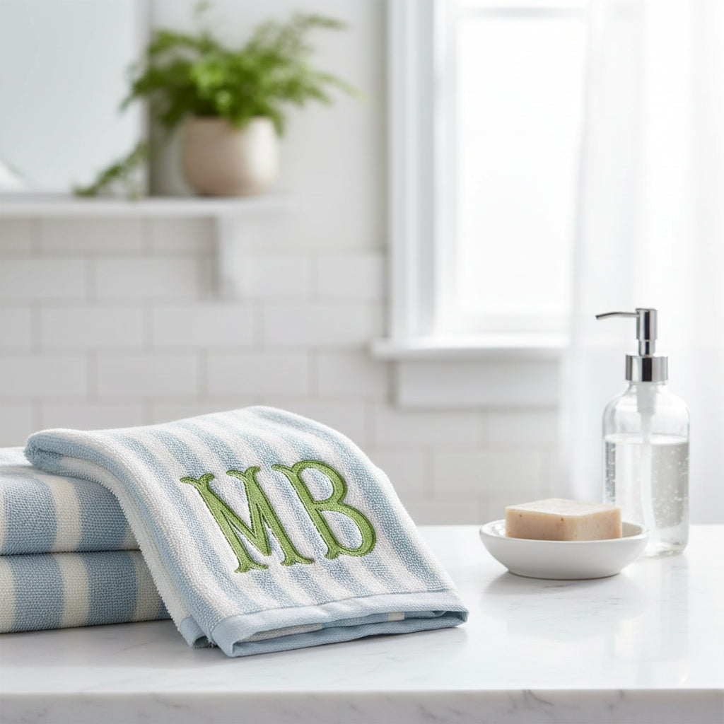 Coastal Grandmillennial Hand Towel