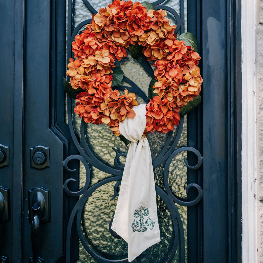 Fall Monogrammed Wreath Sash