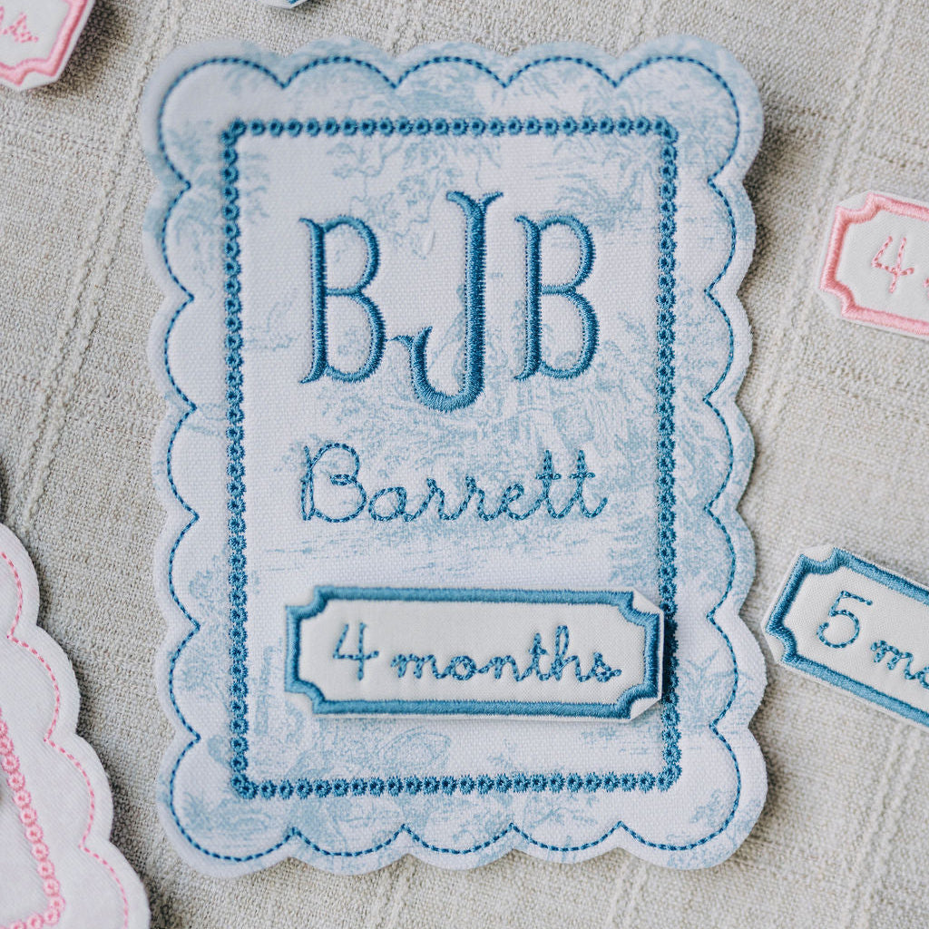 Milestone keepsake set - Blue toile