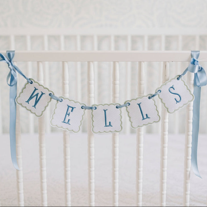 Blue and Green Dot Name Banner