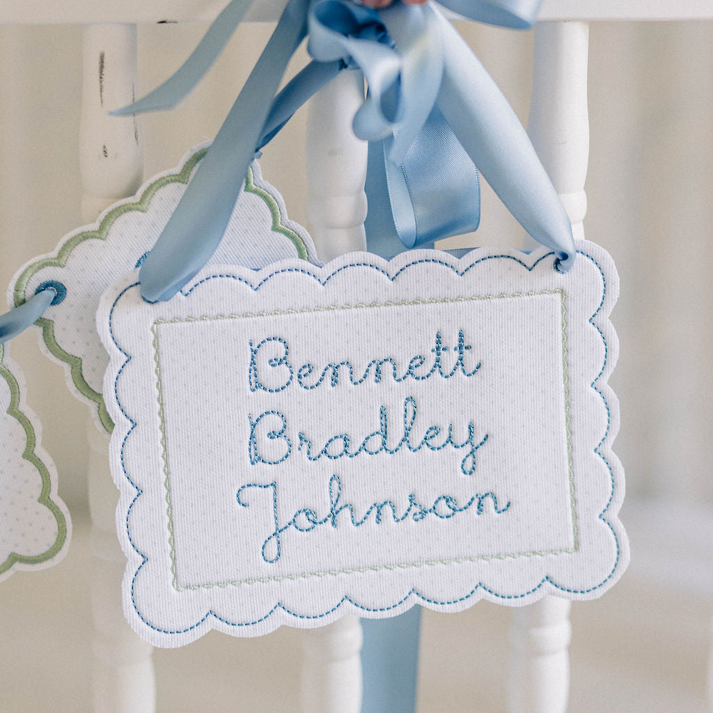 Baby Name Sign – Blue Dot