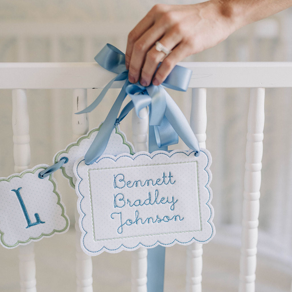 Baby Name Sign – Blue Dot