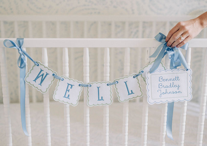 Blue and Green Dot Name Banner