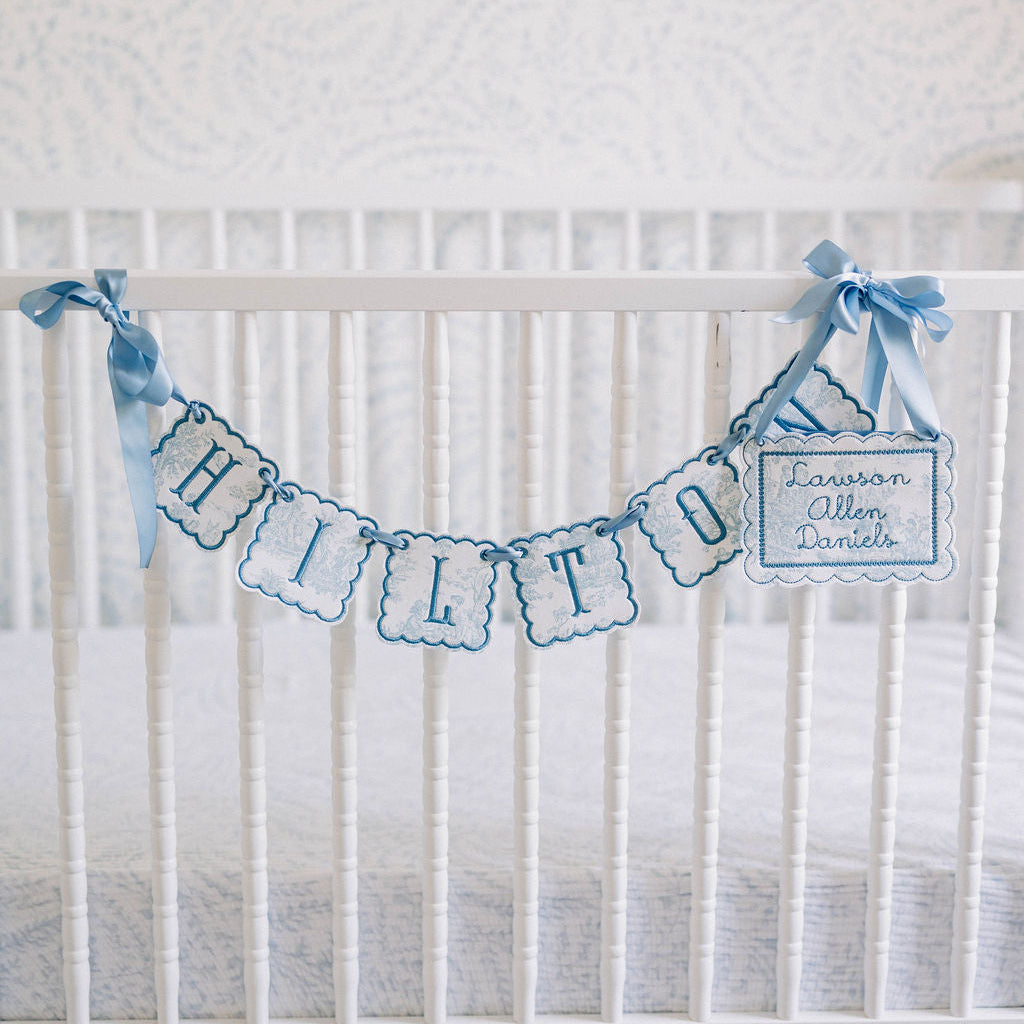 Baby Name Sign – Blue Toile