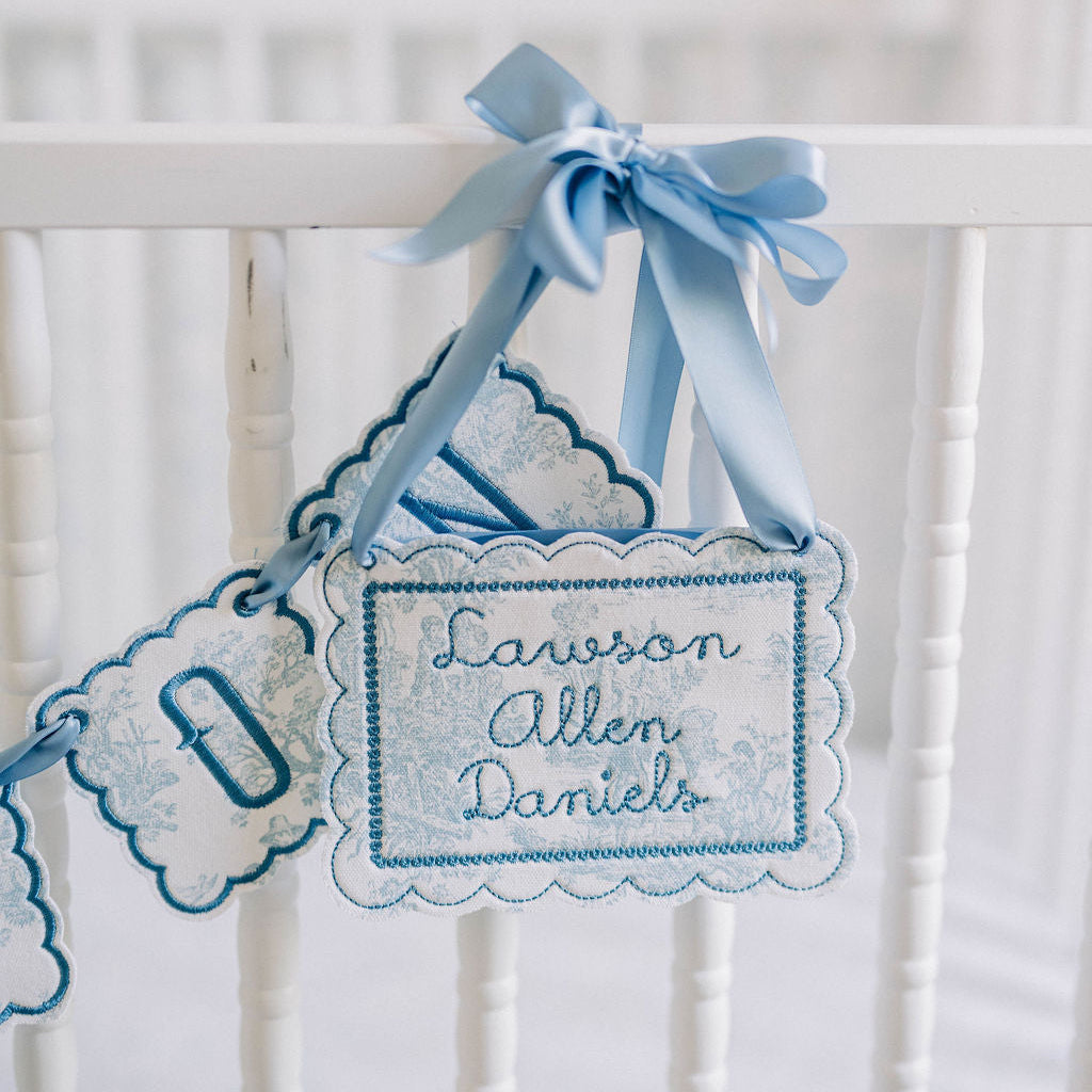 Baby Name Sign – Blue Toile