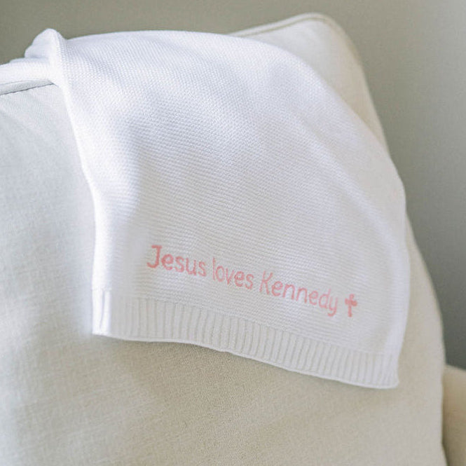 Jesus loves baby blanket
