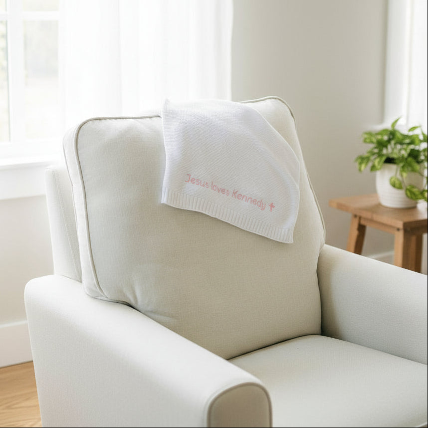 Jesus loves baby blanket