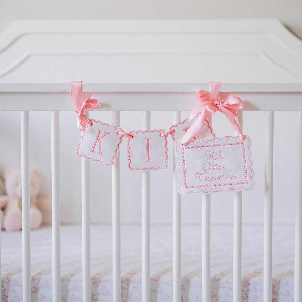 Baby Name Sign – Pink Toile