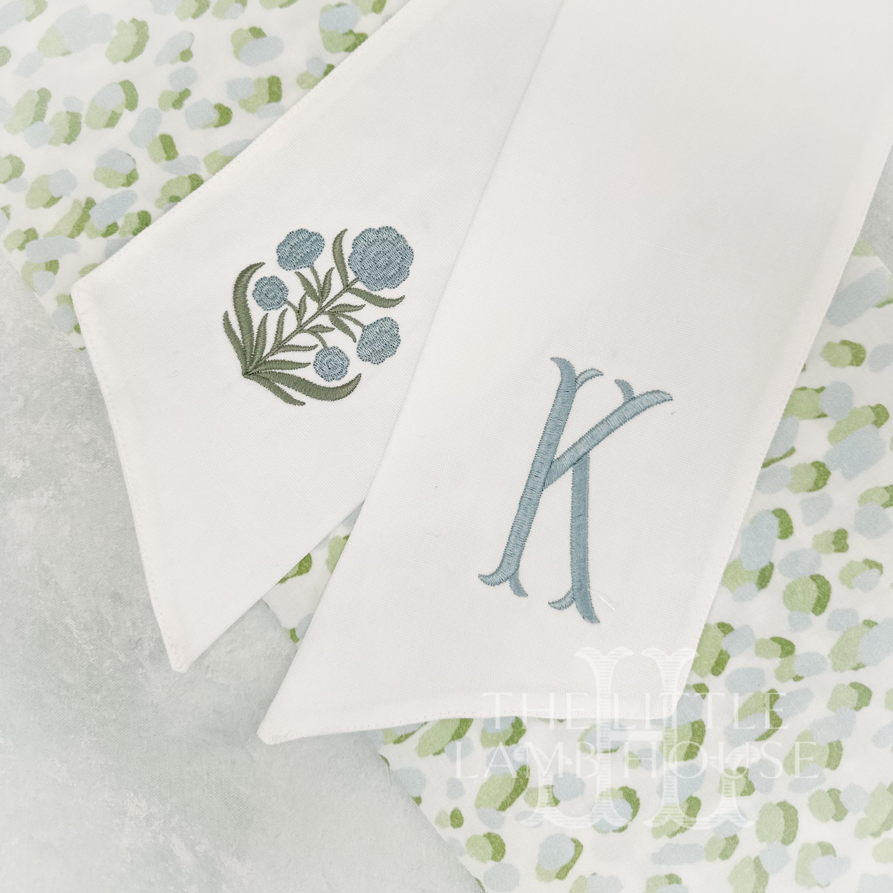 Blue Floral Wreath Sash