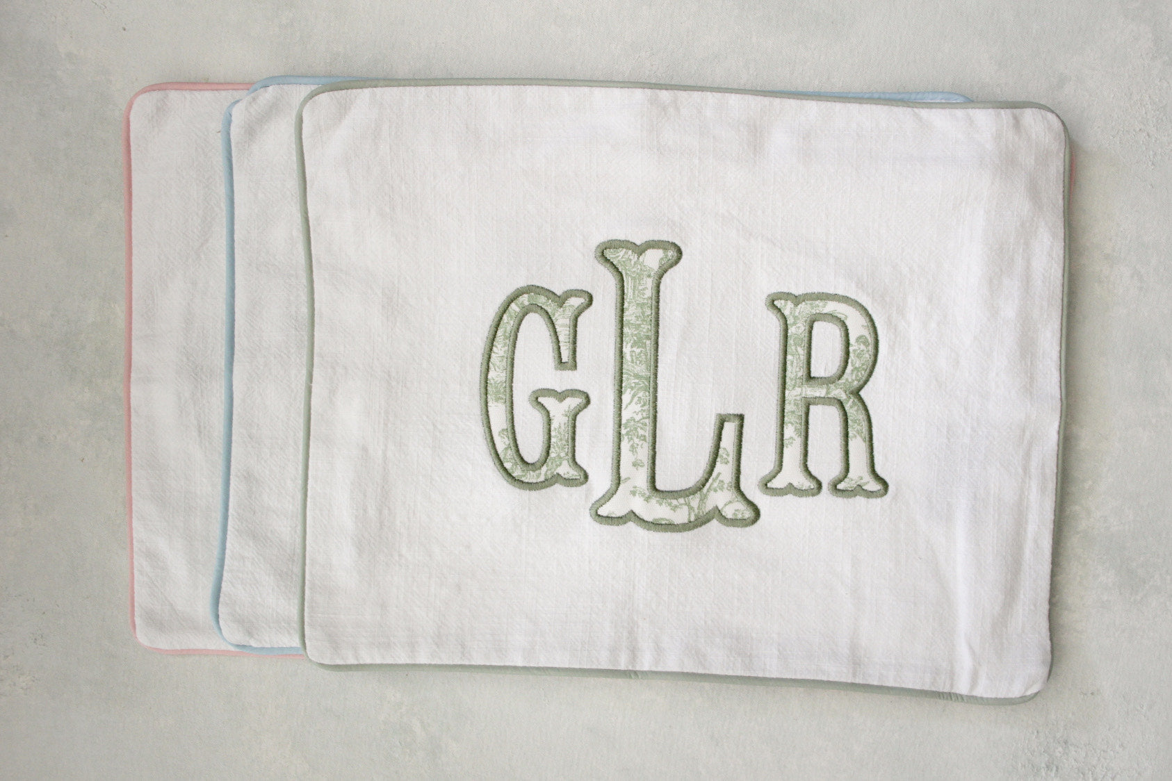 Pink Toile Appliqué Pillow Cover