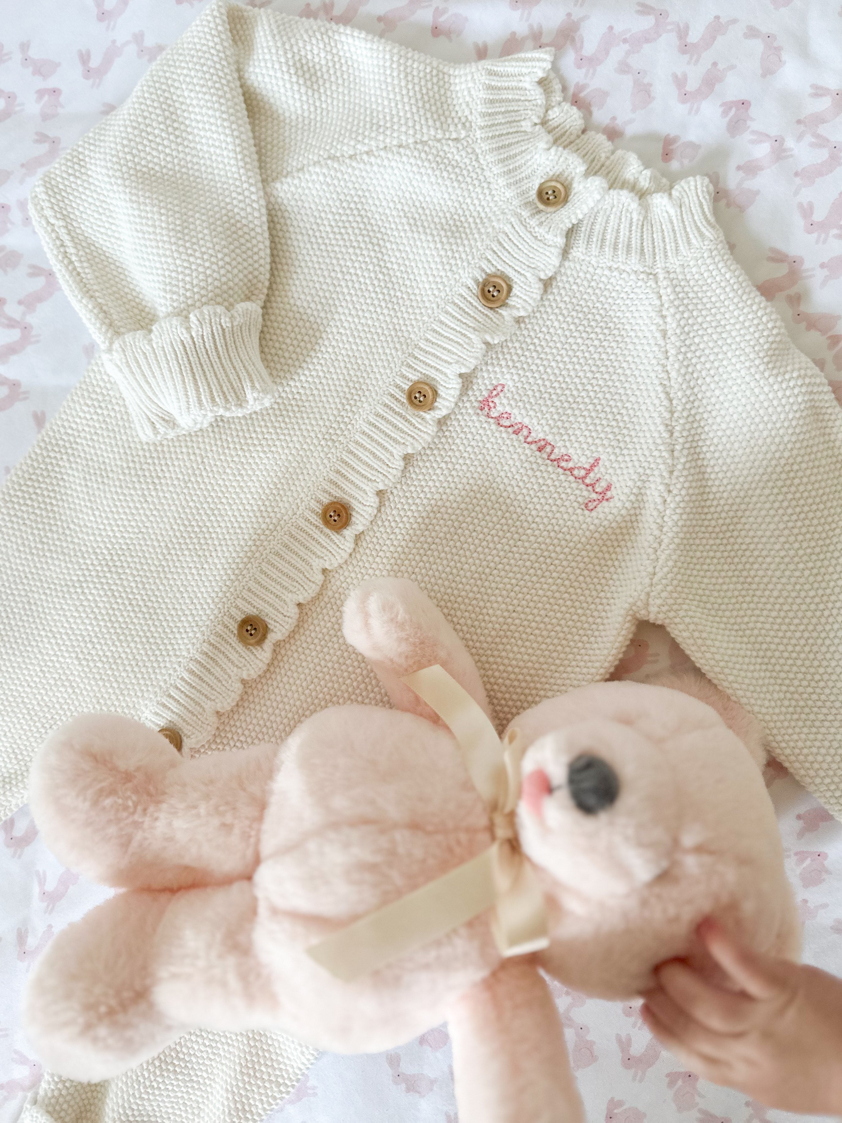 Scalloped Knit Baby Romper
