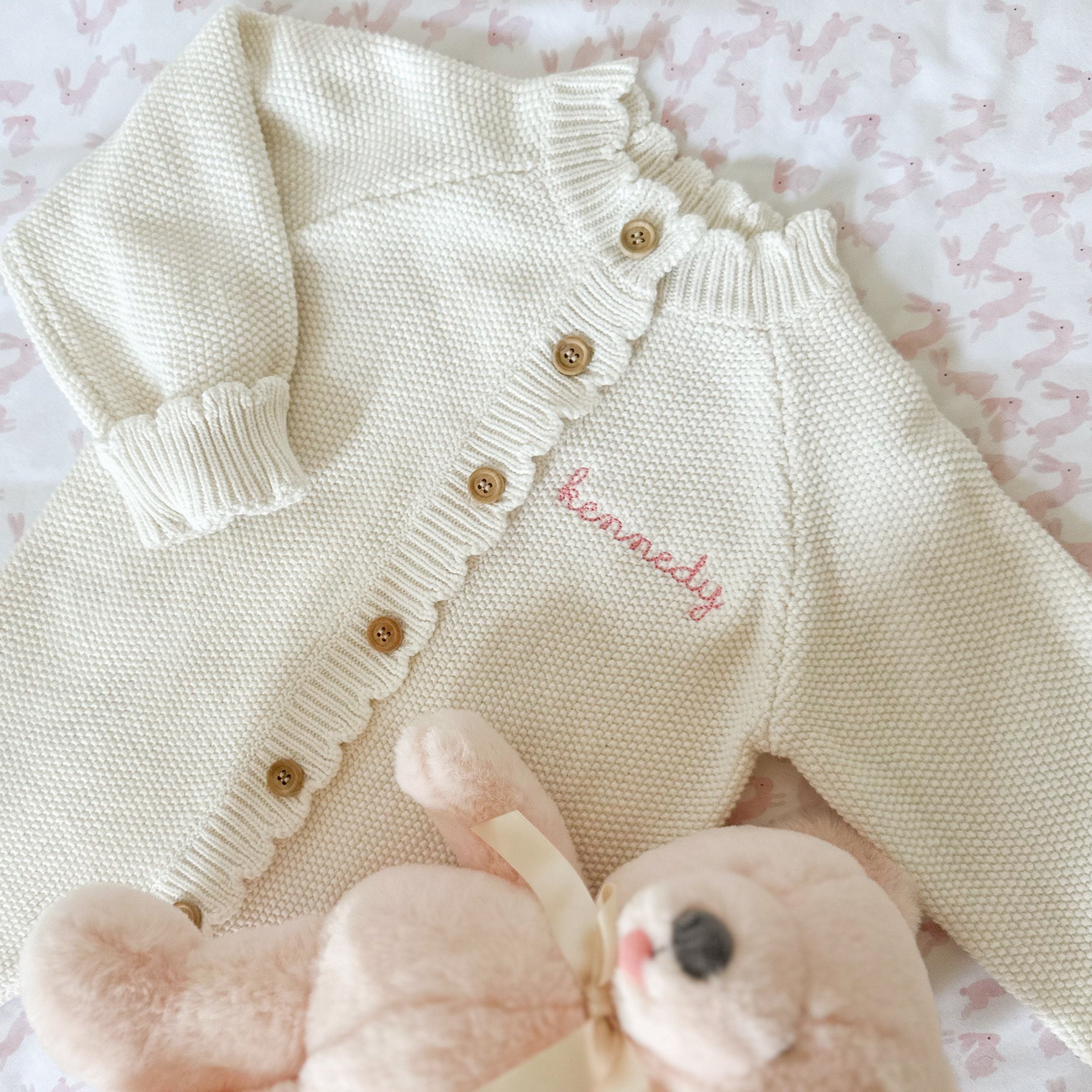 Scalloped Knit Baby Romper