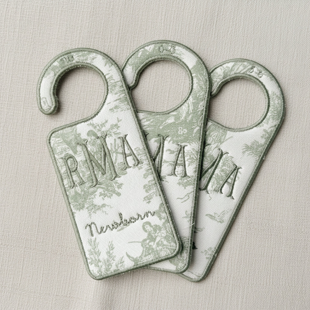 Closet hangers set - Green toile