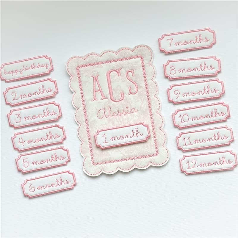 Milestone keepsake set - Pink toile