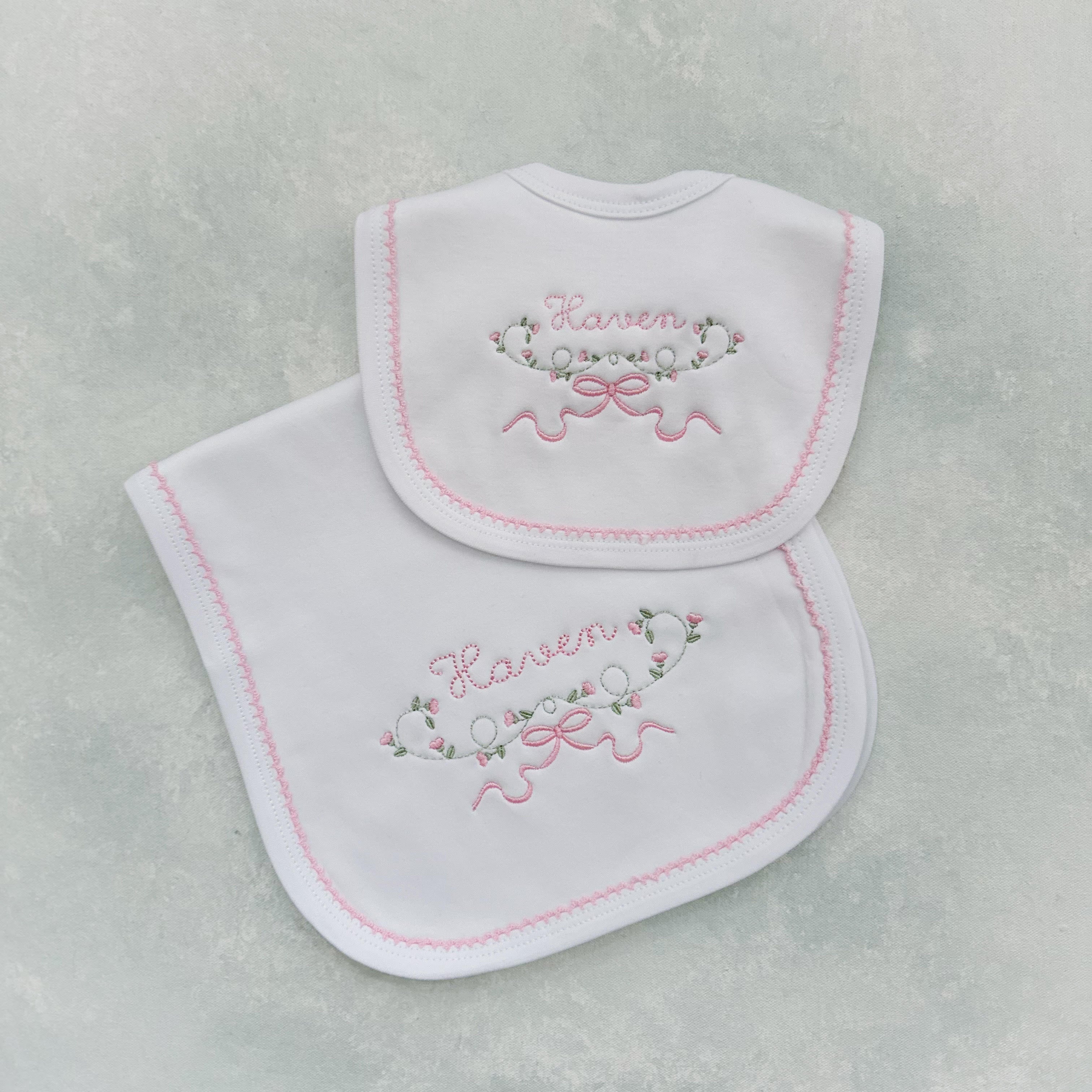 Picot trim baby girl gift set